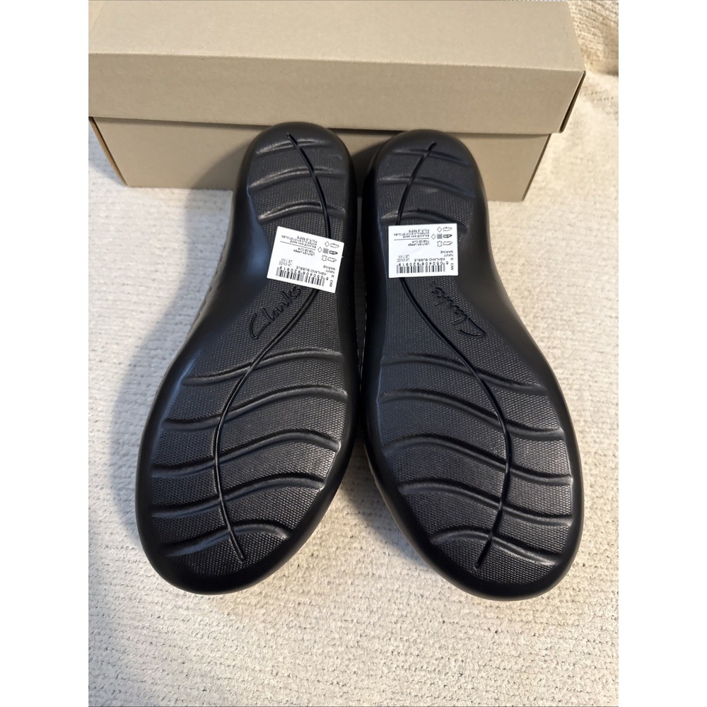 Clarks Ashland Bubble Navy Leather Women's Loafers Cushion Soft Shoes 7 XW New - Picture 13 of 16